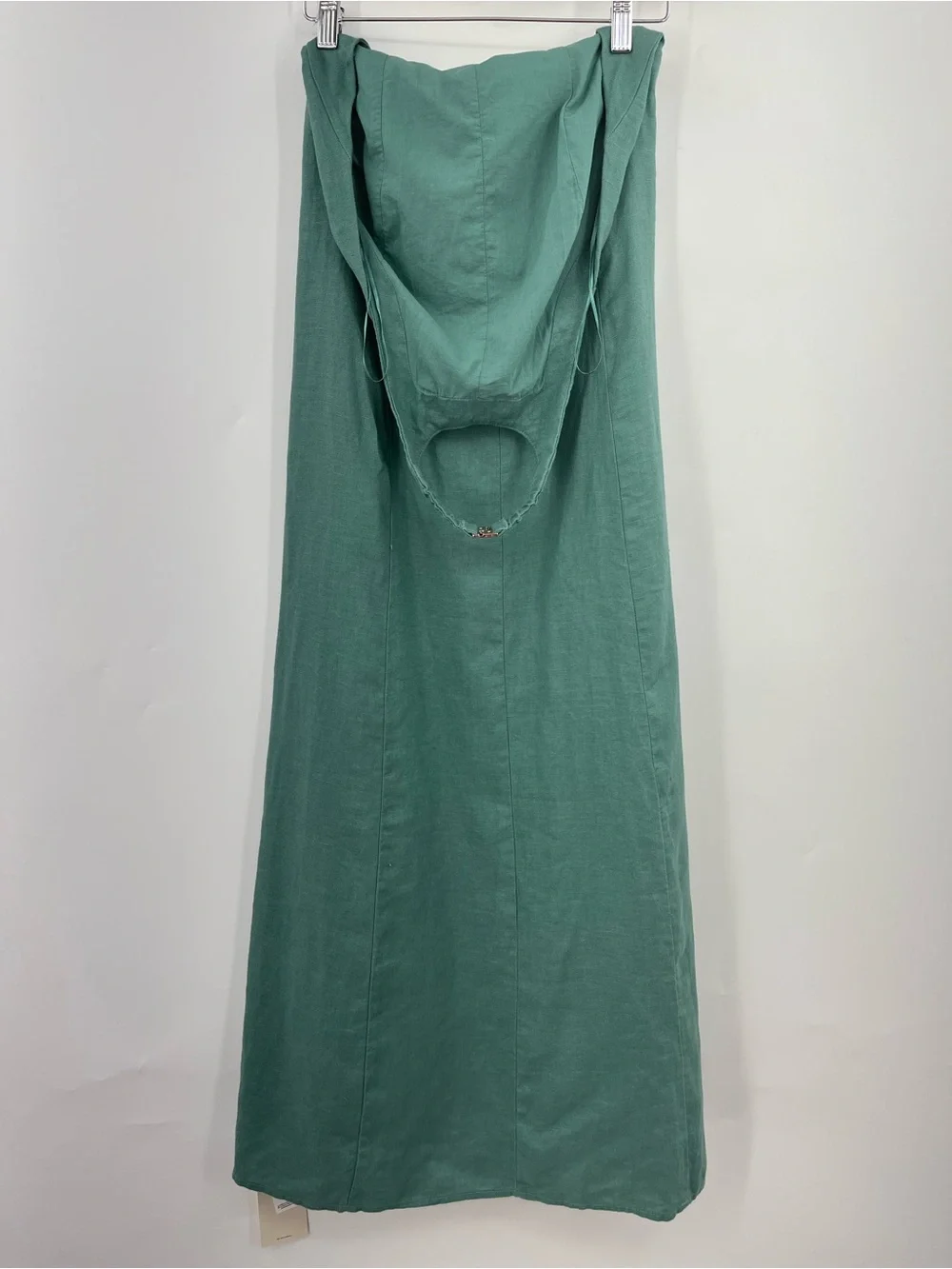 A&F XST Linen High-Neck Maxi Dress halter 0833 tall XS green Abercrombie fitch